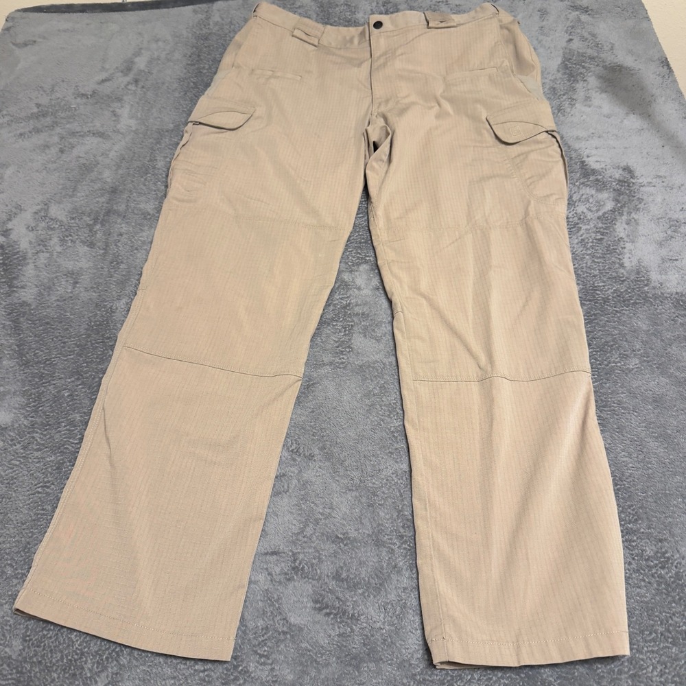 5.11 Tactical Series Mens Khaki Ripstop Cargo Pants 38x32 Tan Straight Leg